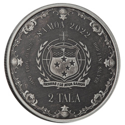 Samoa: Sirena Princesa de los Mares 1 oz Plata 2022 Moneda Antigua