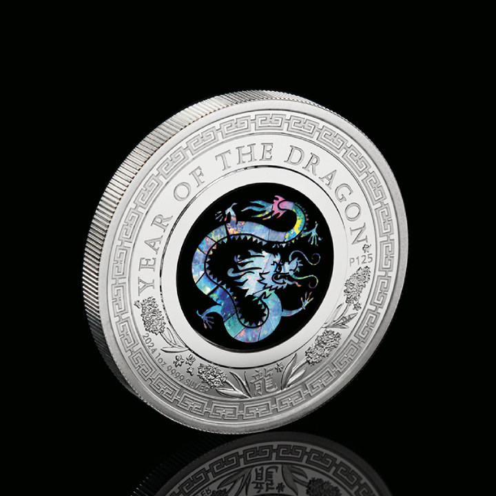 Perth Mint: Lunar III - A sárkány éve 1 uncia ezüst 2024 Proof Opal