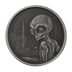 Ghana: Alien 1/2 oz Silber 2021 Antique Coin 