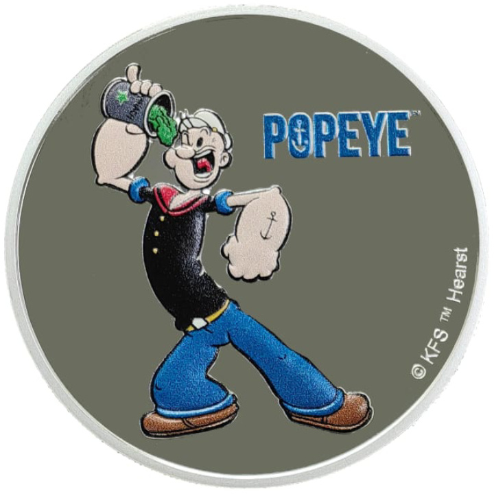 Fidzsi-szigetek: Popeye színes 1 uncia ezüst 2024 Prooflike