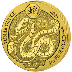 Ruanda: Lunar - Anno del Serpente 1 oncia d'oro 2025
