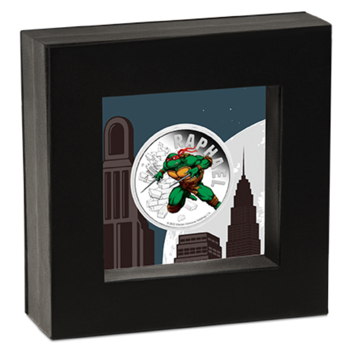 Tuvalu: Teenage Mutant Ninja Turtles - Raphael colorato 1 oncia d'argento 2025 Proof