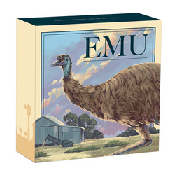 Srebrna Moneta Australijski Emu kolorowana 1 uncja Srebra 2026