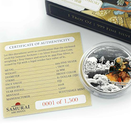 Fiji: Samurai Archives coloured 1 oz Silber 2018 Proof