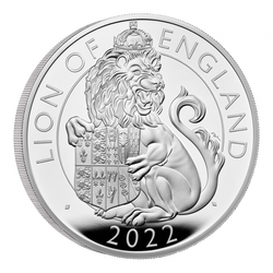 The Royal Tudor Beasts: Leone d'Inghilterra 5 once d'argento 2022 Proof