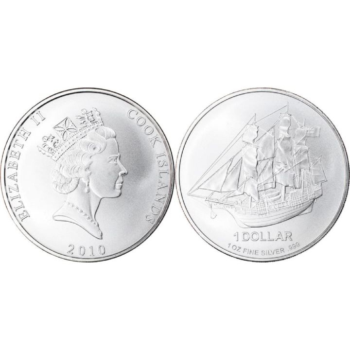 Cook Islands HMS Bounty 1 uncja Srebra 2010