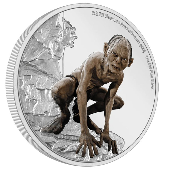 Niue: The Lord of the Rings - Gollum coloured 1 oz Silber 2022 Proof
