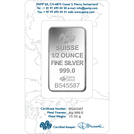 1/2 oz Bar Silber PAMP Suisse Rose