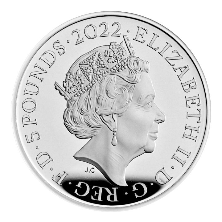 Tutankhamon felfedezésének 100. évfordulója 5 font ezüst 2022 Proof Piedfort érme