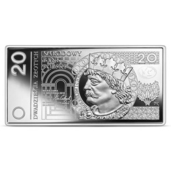 Polskie banknoty obiegowe - zestaw srebrnych monet 10 - 500 zł 2022 Proof