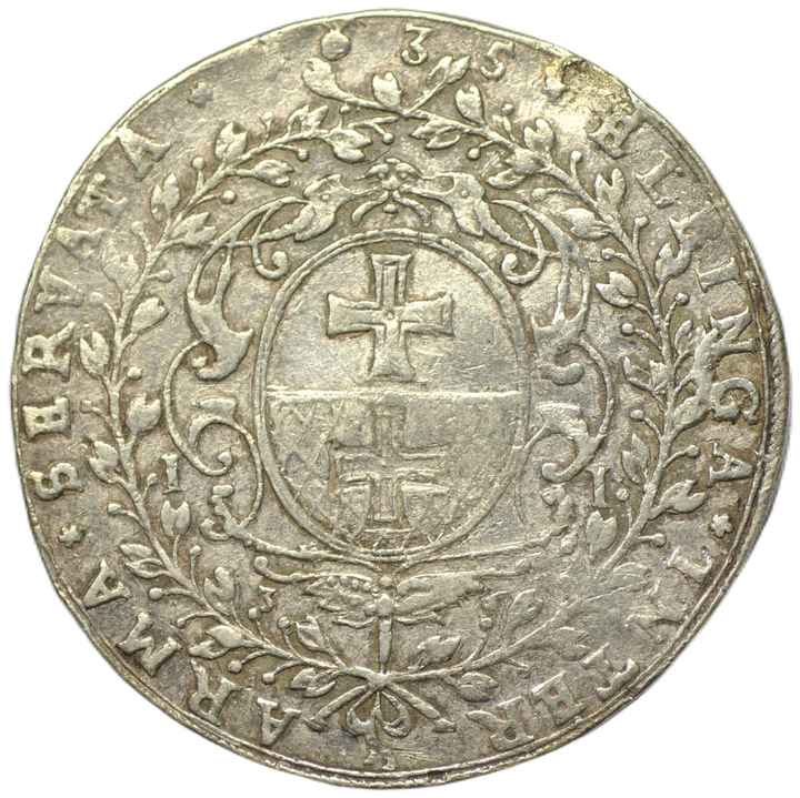 Władysław IV Vasa, Thaler d'Elbląg Argent 1636 (3+) ex. Potocki