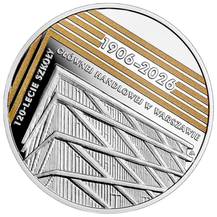 Silbermünze 120 Jahre Wirtschaftsuniversität Warschau 10 Zloty Silber 2026 Proof Mappe/Etui