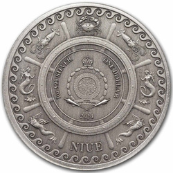 Niue: Creature mitiche - Serpente marino 1 oncia d'argento 2024 Moneta antica