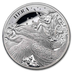 St Helena: Goddess - Hera and the Peacock 5 oz Silver 2022 Proof