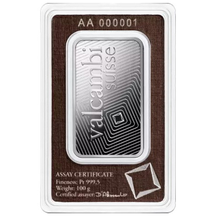 Sztabka Valcambi 100g Platyny