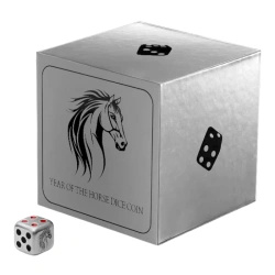 Fiji: Lunar Year of Horse 1 uncja Srebra 2026 Antique Dice Coin