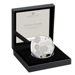 100. výročí objevu inzulínu Stříbro 2021 Proof Piedfort Coin