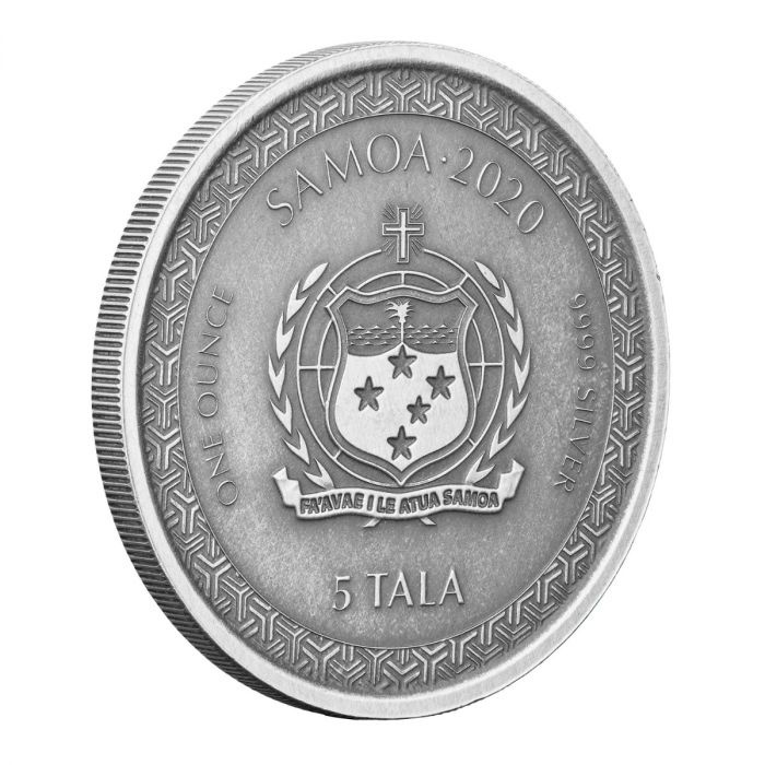 Samoa: Serie Leyendas de Japón - Momotaro y el Demonio Sometido en Estilo Anime 1 oz Plata 2020 Moneda Anticuada