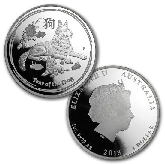 Lunar II: Anno del Cane Set 3,5 once d'argento 2018 Proof