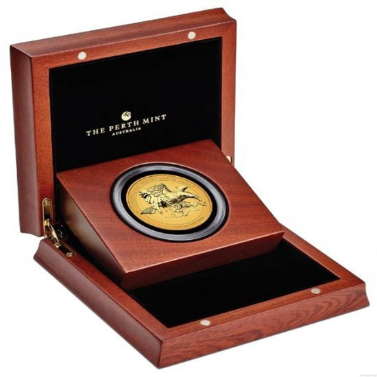 Águila Australiana 5 oz Oro 2021 Prueba Alto Relieve