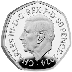 Dinosaurs: Iconic Specimens - Stegosaurus 50p Srebro 2024 Proof