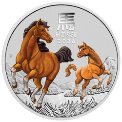 Perth Mint: Lunar III - Rok Konia kolorowany 1/4 uncji Srebra 2026 (Hobart Money Expo ANDA Special)