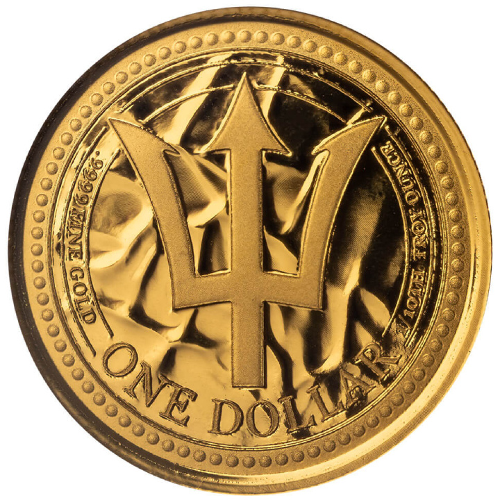 Barbados: Trident 1/10 uncia arany 2024 Prooflike