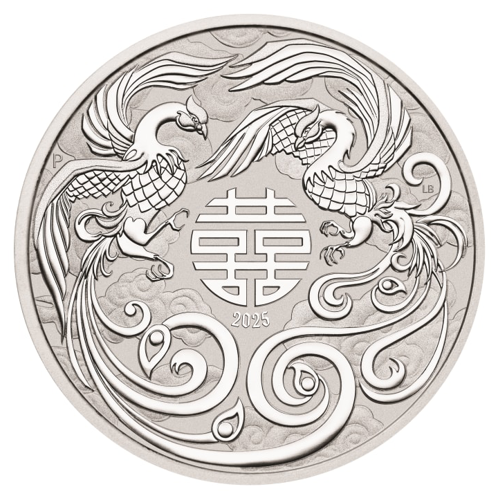 Mythes et légendes chinois : Double Phoenix 1 once d'argent 2025