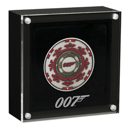 Tuvalu: James Bond - Casino Royale "Casino Chip" kolorowany 1 uncja Srebra 2023 Antiqued Coin