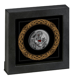 Niue: Boginie Miłości - Freja kolorowana $5 Srebro 2022 Black Proof Antiqued Coin 