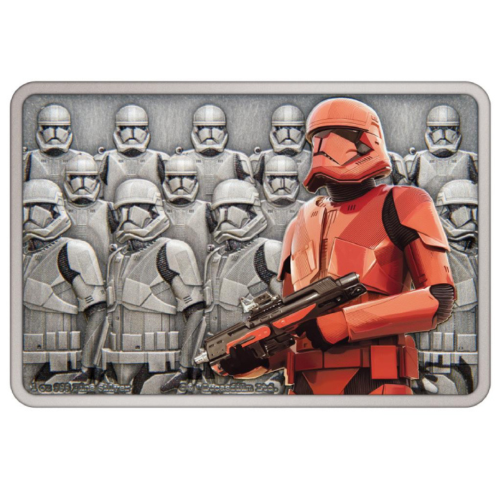 Niue: Star Wars Guards of the Empire - Sith Trooper kolorowany 1 uncja Srebra 2021 Antiqued Finish