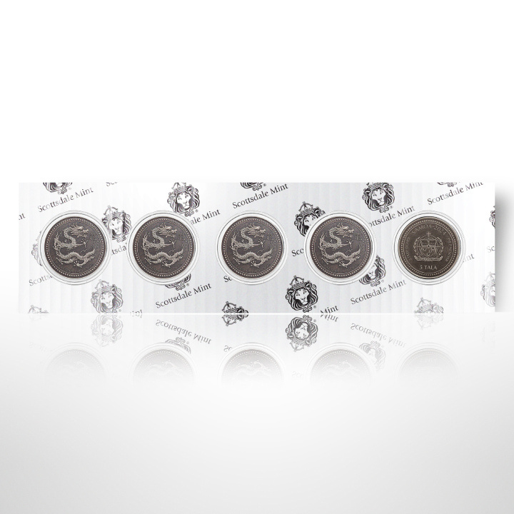 Samoa: Year of the Dragon 2 oz Silver 2024Antiqued Coin