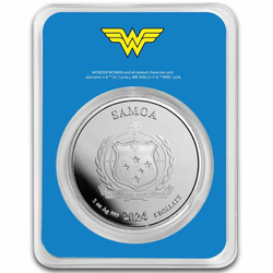 Samoa: DC Comics - Wonder Woman coloured 1 oz Silber 2024 Coin Slab