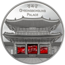 Palau : Tiffany Art Metropolis - Le palais Gyeongbokgung coloré 5 onces d'argent 2024 Black Proof