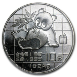 Chińska Panda 1 uncja Srebra 1989