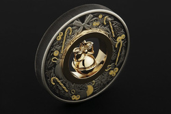 Jingle bell kolorowany 2 uncje Srebra 2022 Antiqued Coin