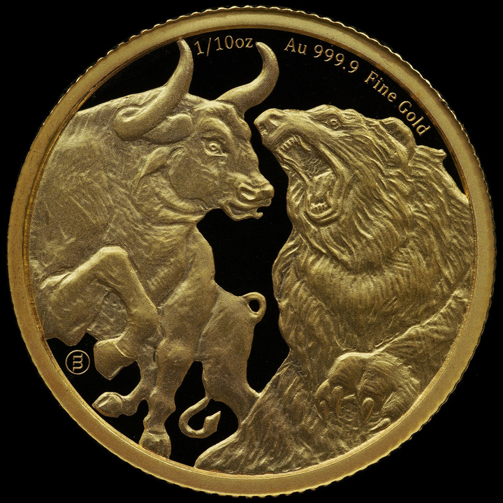 Ciad: Bull & Bear 1/10 oncia d'oro 2023
