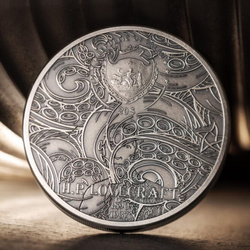 Palau: H.P. Lovecraft - Azathoth colorato 3 once d'argento 2023 Ultra High Relief Antiqued Coin