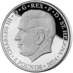 St Helena: Faerie Queene - Redcrosse & The Dragon 5 oz Silver 2024 Proof