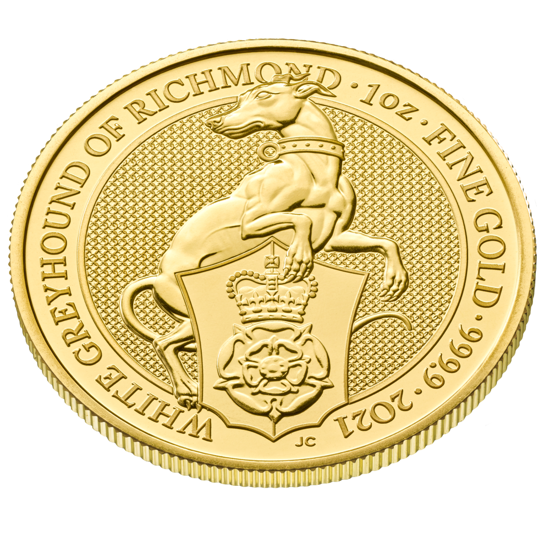 The Queen’s Beasts 2021: The White Greyhound of Richmond 1 oz Gold