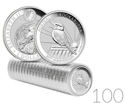 Kookaburra 1 uncja Srebra 2020 PAKIET 100 SZTUK