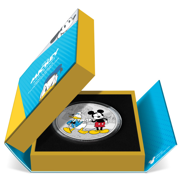 Niue: Disney Mickey & Friends - Pato Donald y Mickey Mouse coloreado 3 oz Plata 2023 Proof