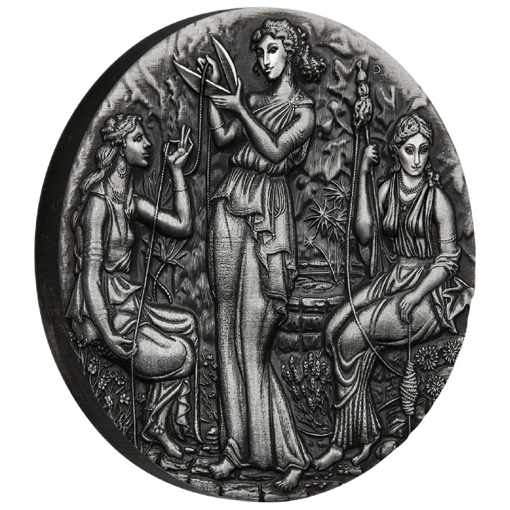 Tuvalu: Fate - The Moirai 2 oz Silver 2025 High Relief Antiqued Coin