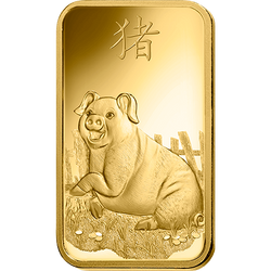 5 gramos Lingote de Oro Lunar Series Año del Cerdo
