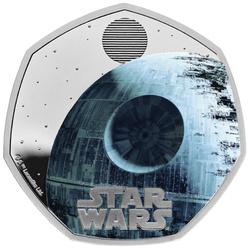 Star Wars: Death Star II 50p coloured Silber 2024 Proof