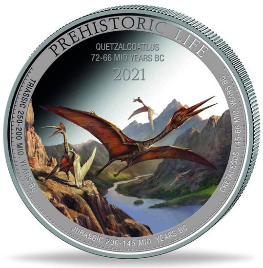 Congo: Vida prehistórica - Quetzalcoatlus de color 1 oz Plata 2021