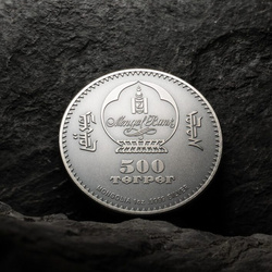 Mongolia: Evolución de la Vida - Nimravidae dorada 1 oz Plata 2023 Moneda de alto relieve envejecida