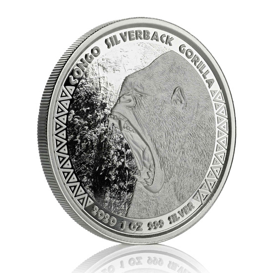 Congo: Silverback Gorilla 1 oz Silber 2020