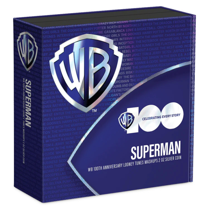 Niue: Looney Tunes Mashups - Superman coloured 2 oz Silber 2023 Proof