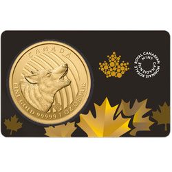 Moneda de oro Llamado de la naturaleza salvaje: Lobo aullador dorado 1 onza de oro 2014
